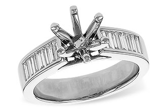 C283-82606: LDS SEMI DIA RG .50 TW BAGUETTES